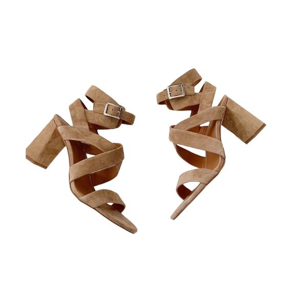 Franco Sarto Tristan Block Heel Sandal 8.5 Tan NEW - Picture 2 of 10